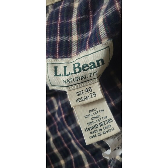 LL Bean Lined Flannel Pants Size 40x29 Men's Natural Fit Heavyweight Warm - Picture 6 of 11